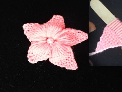 Hand knitting woolen flower making tricks with pop stick, super easy wool flower making tricks