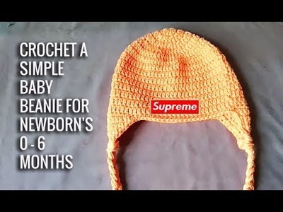 HOW TO - CROCHET A SIMPLE BABY BEANIE FOR NEWBORN'S 0-6 MONTHS #3