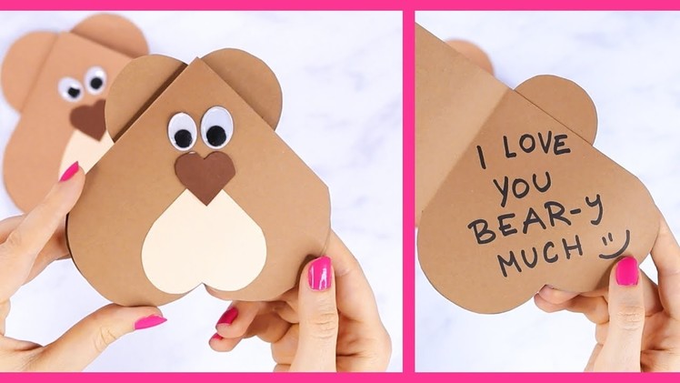 How to Make Hear Bear Valentines Day Card for Kids