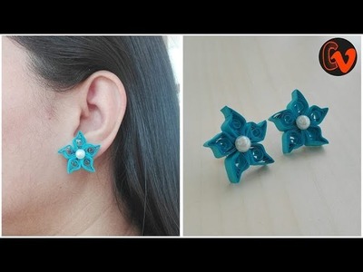 How to make quilling stud earrings. Quilling jewellery making