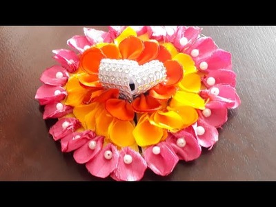 How to make Ribbon Flower Dress.Poshak for Laddu Gopal| Kanhaji ki Easy Poshak Design | Quicky Craft