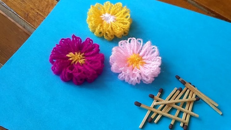 How To Make Woolen Flowers Step by Step || Cara Mudah Membuat Bunga Cantik Dari Benang wol