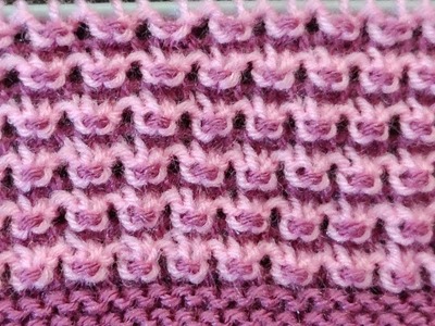 Knitting pattern in two Colours for beginners by Sapna Crafts