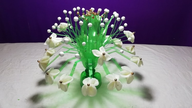 Make Beautiful Guldasta from plastic bottle.How to make Beautiful flowers vase