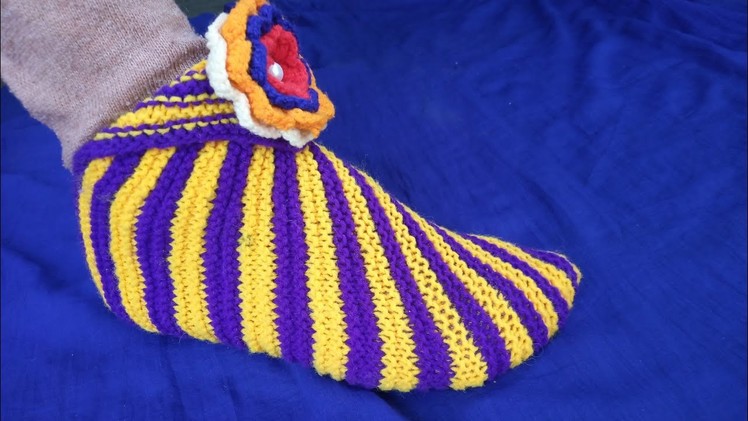 Super Easy Woman Booties Knitting socks very easy || isse beginner v bana sakte hai || in hindi