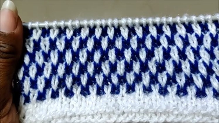 Very Easy Two Color Knitting Pattern. Design