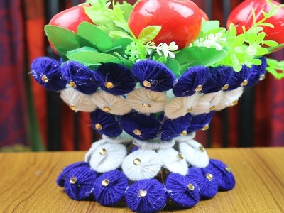 Amazing!! Woolen Flower Vase || How to make flower vase - Best out of waste - Woolen Craft ideas