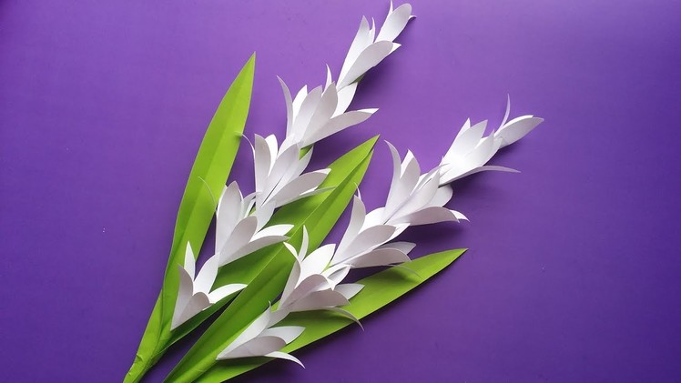 DIY: Paper Tuberose.Rajnigandha stick!!! How to Make Beautiful Paper Tuberose for Room Decoration!!!
