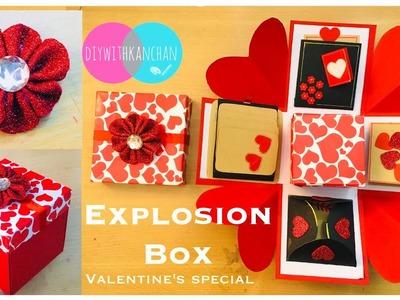 Explosion Box Tutorial.How to Make Explosion Box.Valentine's Day Explosion Box.Anniversary Gift Idea