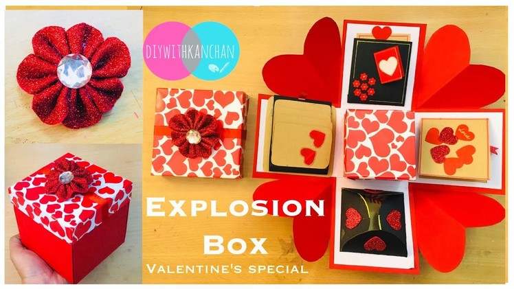 Explosion Box Tutorial.How to Make Explosion Box.Valentine's Day Explosion Box.Anniversary Gift Idea