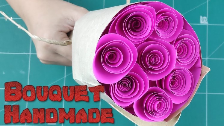 Handmade Rose Bouquet | How to make Paper Rose Flower Bouquet | DIY 3D Flower Paper Craft Ideas