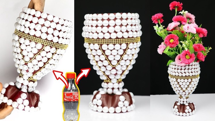 How to Make A Flower Vase At Home || Plastic Bottle Flower Vase || Home decor ideas