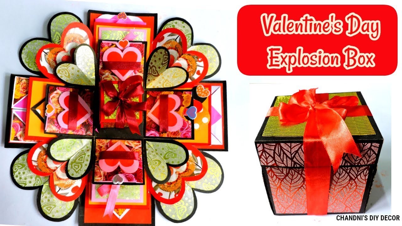 How To Make Explosion Box || DIY Valentines Day Explosion Box ...