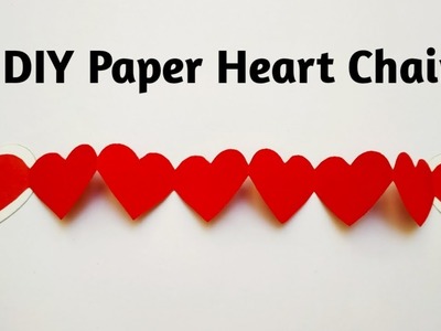 How To Make Paper Heart Chain | Diy Valentine's Day Heart Paper Design | Heart Chain Tutorial