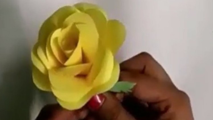 How To Make Realistic Rose Flower With Color Paper|Making Homemade Rose Flower Craft Art By Paper