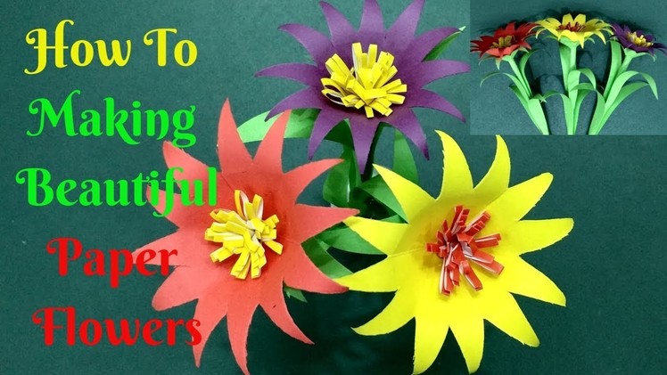 How To Making Paper Flowers Easy Step By Step | Making Flowers With Paper | Home Diy Crafts Paper