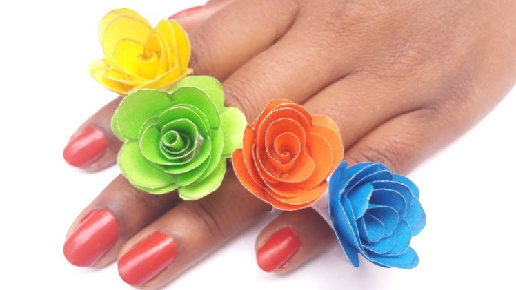 How To Meke Beautiful Rose Ring | Handmade Paper Crafts For Kids