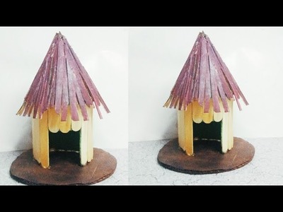 Ice cream sticks craft idea |diy popsicle craft idea |how to make hut from popsicles sticks