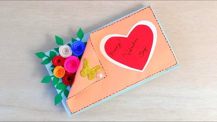 Lovely Valentines Day Greeting Card Making | DIY How to make Love Card Latest Design Tutorial