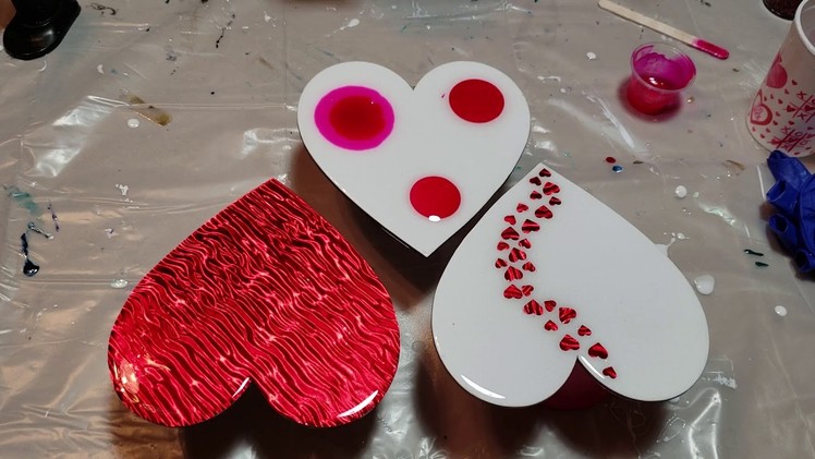 Resin Art How to Design Magnetic Canvas Hearts using Scrapbook Paper & Resin
