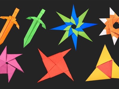 06 Easy #Origami Paper Ninja Star.Sword.Knife - How to Make Step by Step