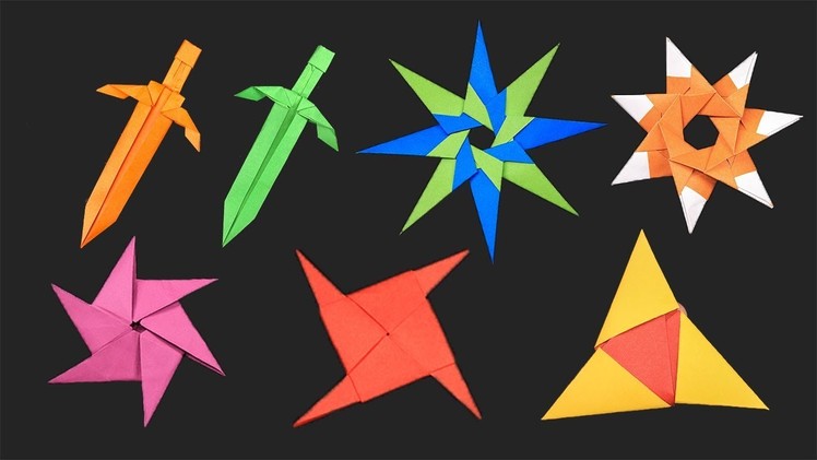 06 Easy #Origami Paper Ninja Star.Sword.Knife - How to Make Step by Step