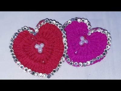 Crochet Heart  design,woolen heart ,Crosia design heart ,#77,by ||Santosh All Art ||