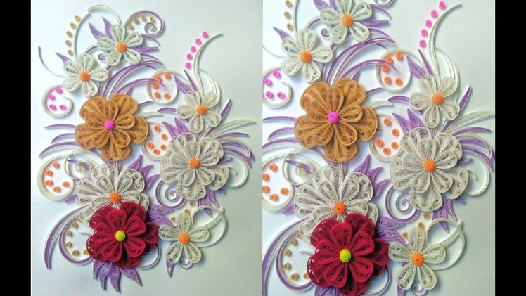 Diy - how To make - paper quilling flower beautiful wallpaper ( paper art)