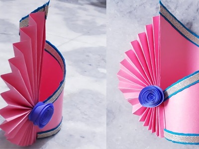 Easy Paper Flower Vase | How to Make A Flower Vase At Home | Simple Paper craft