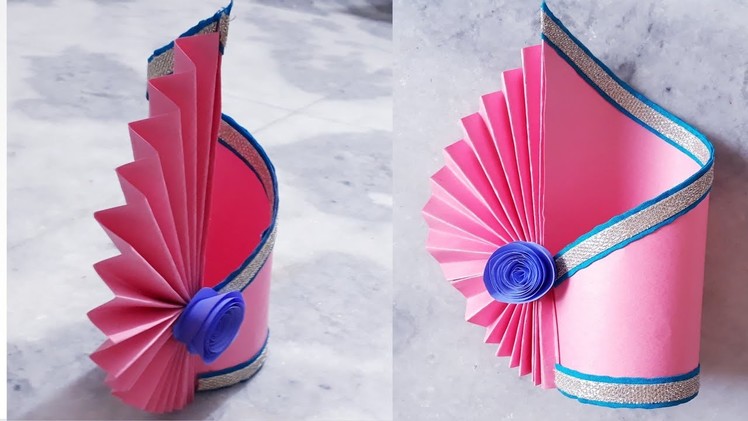 Easy Paper Flower Vase | How to Make A Flower Vase At Home | Simple Paper craft