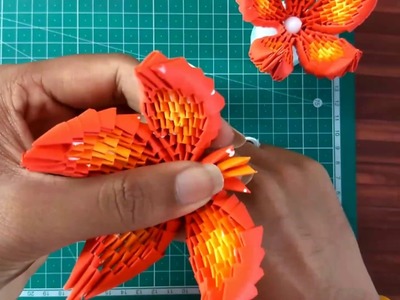 How to make 3d origami flower|| 3d origami flower tutorial || creative bablu