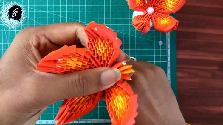 How to make 3d origami flower|| 3d origami flower tutorial || creative bablu