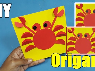 How To Make a Easy Paper Crab,Easy Origami Kepiting Kertas Gunting Lipat hiasan Dinding DIY
