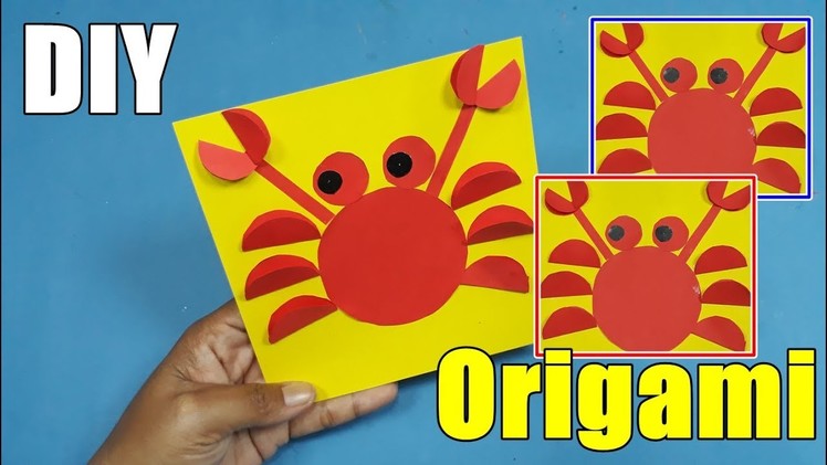 How To Make a Easy Paper Crab,Easy Origami Kepiting Kertas Gunting Lipat hiasan Dinding DIY