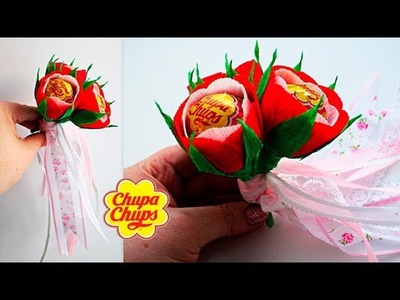 How to make a gift from Chupa-Chups Crafts candy flower bouquet lollipop