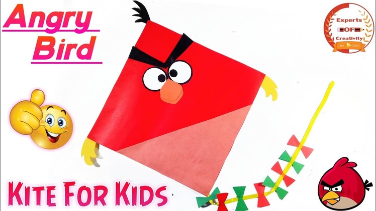 How To Make ANGRY BIRD Kite | How To Make Kite For Kids | Children Kite Craft | Modern Kite Craft