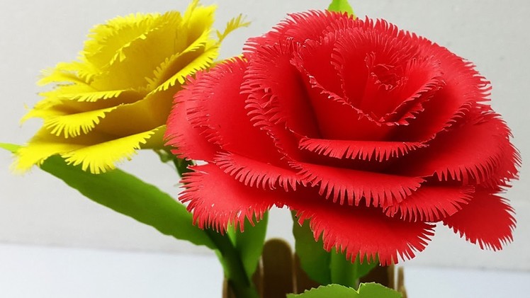 How to Make Beautiful Rose Flower with Paper - Easy Paper Flowers Making Ideas - DIY