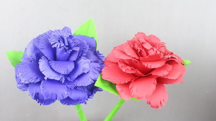 How to make Beautiful rose flower with paper | Diy rose flower making tutorial