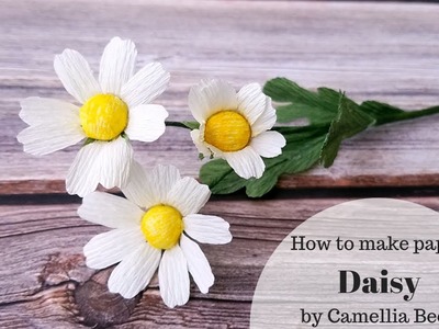 How to make crepe paper Daisy Flowers - Easy tutorial Paper Flower step by step