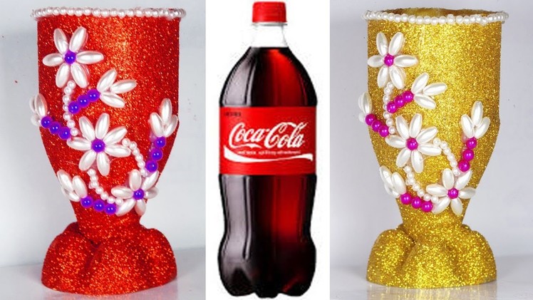 How to make flower vase with plastic bottle ||plastic bottle flower vase 2019 ||Muniya Munni