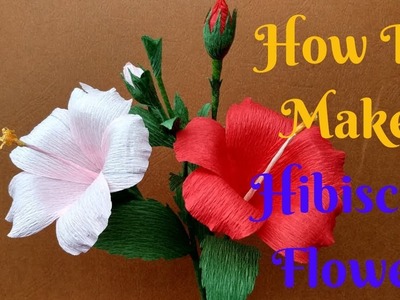How To Make Hibiscus Flower From Crepe Paper | Diy Flower Paper Step By Step | Home Diy Crafts Paper