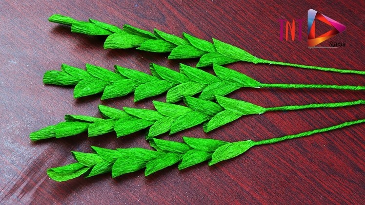 How To Make layered Leaf from Crepe Paper | Easy DIY Paper Leaf