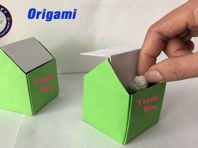 How To Make Origami Trash Bin - Origami Trash Bin - tutorial for kids - Handcraft - DIY Craft