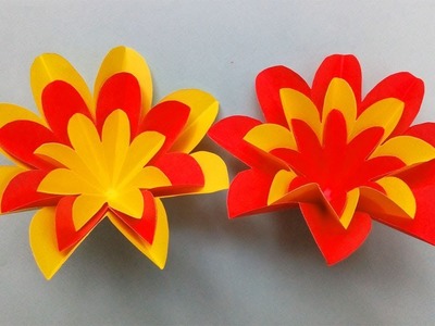 How to make paper cutting flowers | Paper flower making step by step | Easy paper flowers