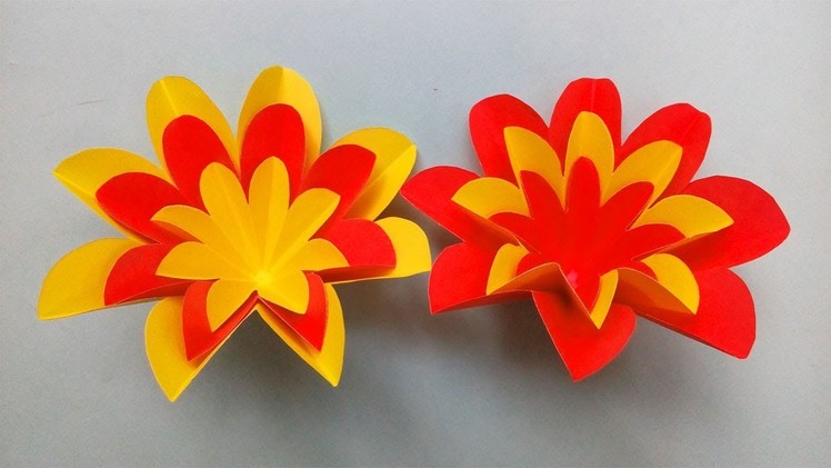 How to make paper cutting flowers | Paper flower making step by step | Easy paper flowers