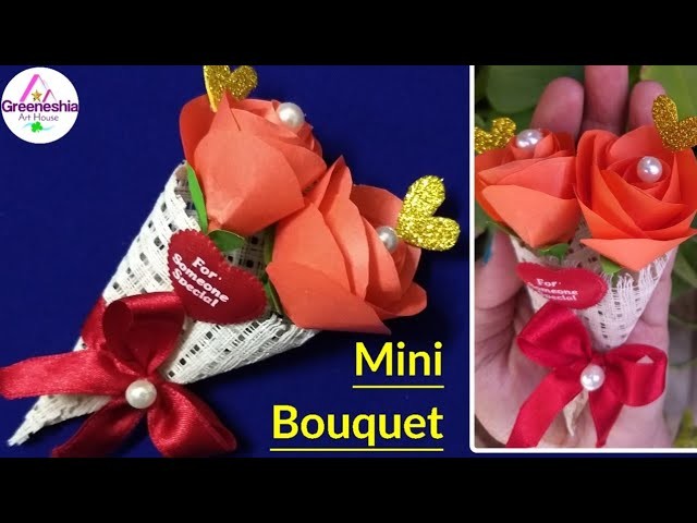 How to make paper flower bouquet tutorial easy step by step | Handmade gift for boyfriend
