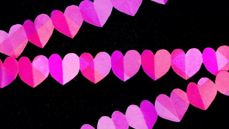 How to make paper heart garland. Valentine's day crafts.