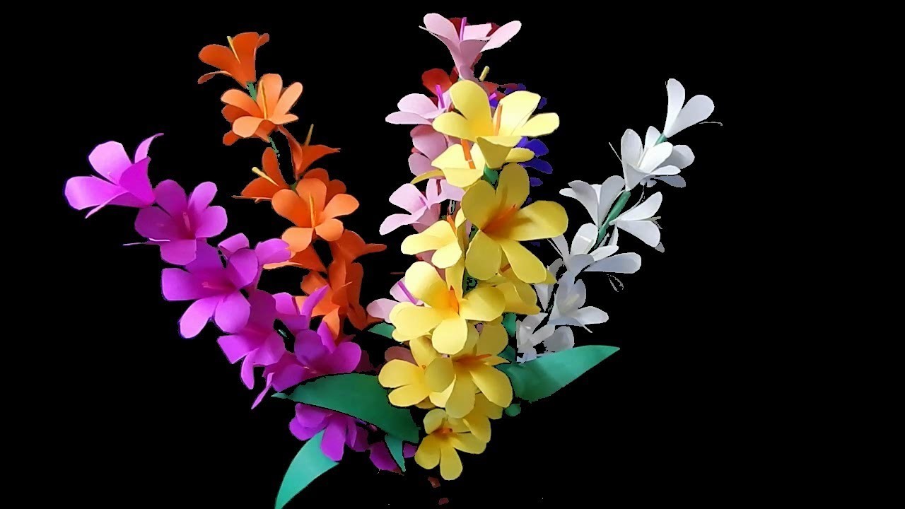How to make paper stick flowers for flower vase