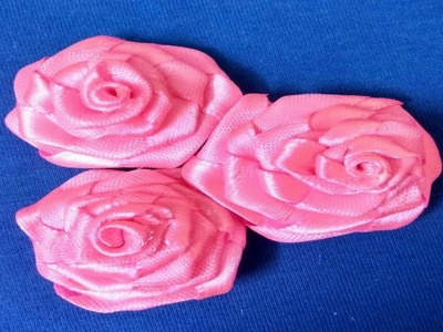 How to make ribbon flower | ribbon flower making at home | ribbon flower