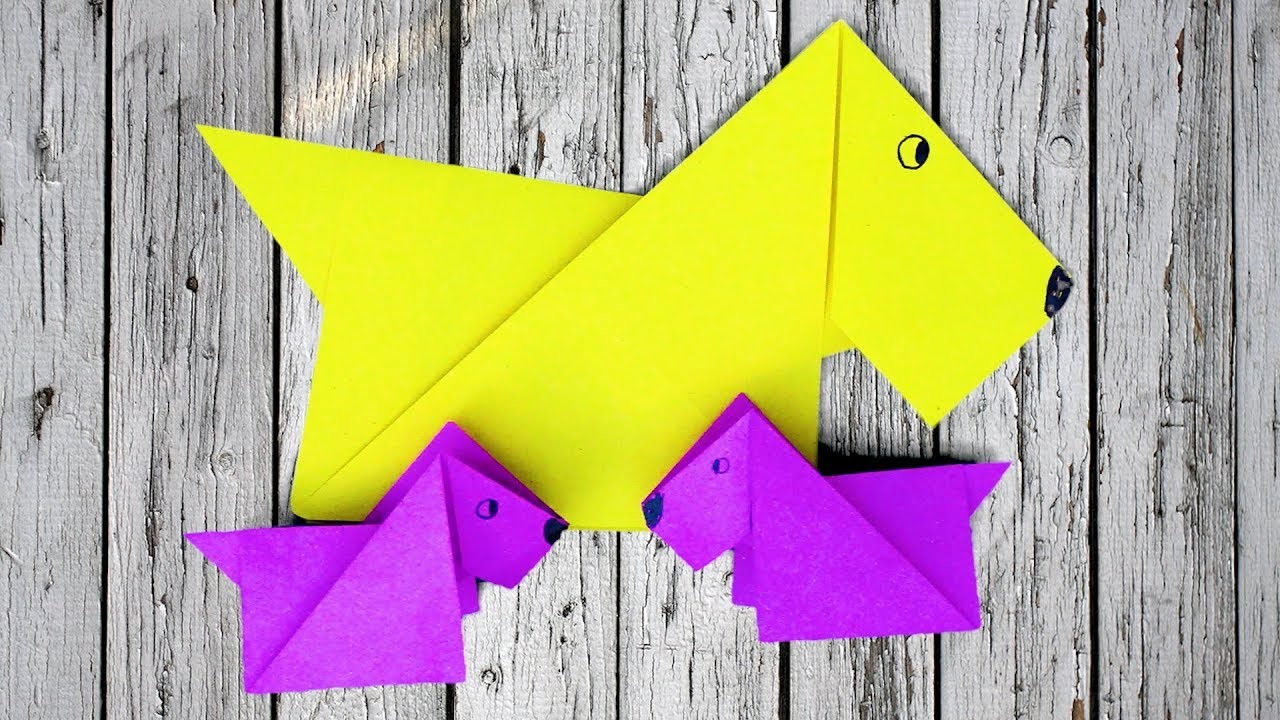 How to Make Simple Origami Dog in 5 minutes